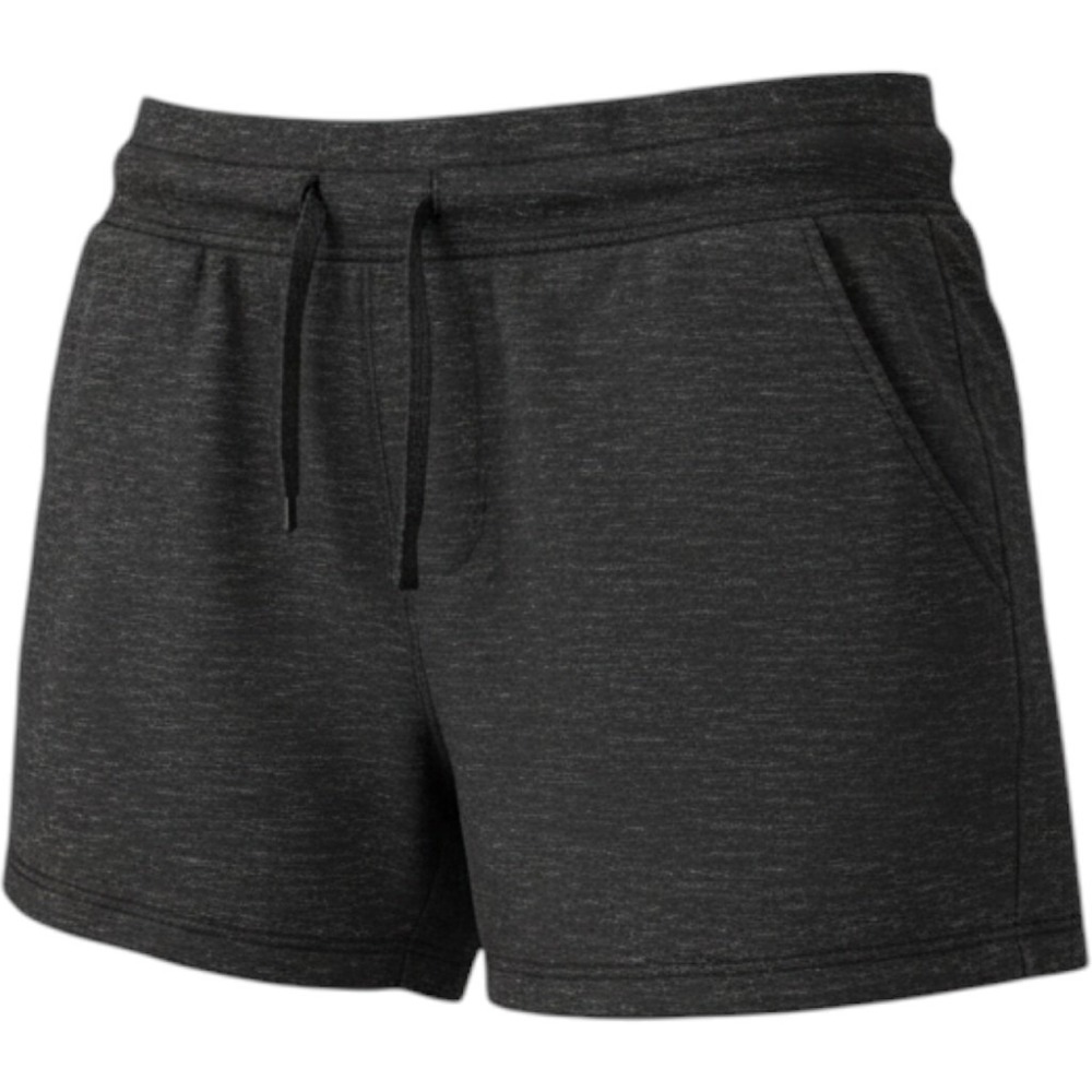 Women Charcoal Heather Space Dye Athletic Shorts Drawstring Pockets Size L